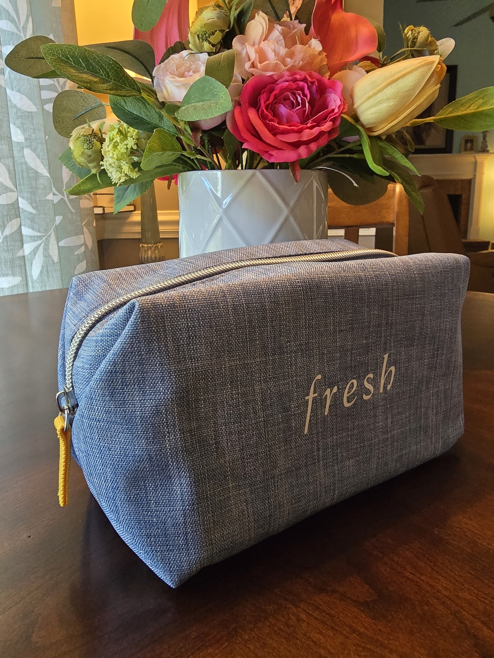 Fresh Blue Demin Makeup Bag Or Carry Anything You Like. Brand New.